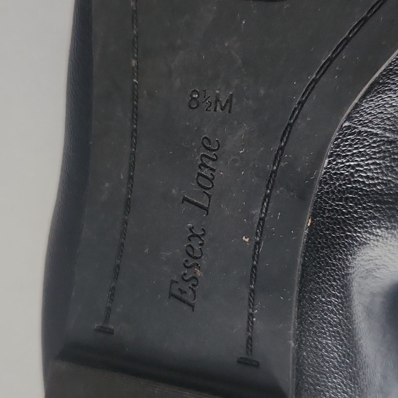 Essex Lane Black Leather Ballet Flats 8.5M - Picture 7 of 12